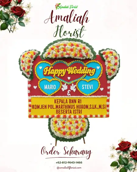 Papan Bunga Pernikahan Ngombol